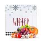 Decovetro Cam Kesme Tahtası ve Sunumluk Kare Winter Yılbaşı Desenli 30 x 30 cm