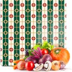 Decovetro Cam Kesme Tahtası ve Sunumluk Kare Yeşil Geometrik Desenli 30X30 cm
