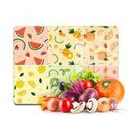Decovetro Cam Kesme Tahtası ve Sunumluk Karışık Meyve Desenli 20x30 Cm