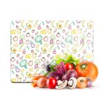 Decovetro Cam Kesme Tahtası Ve Sunumluk Karışık Meyve Sebze Desenli 30x40 Cm