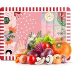 Decovetro Cam Kesme Tahtası ve Sunumluk Karışık Renkli Love Desenli 20X30 cm - -