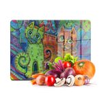Decovetro Cam Kesme Tahtası ve Sunumluk Kedi Desenli 20x30 Cm