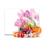 Decovetro Cam Kesme Tahtası ve Sunumluk Lale Çiçekleri Desenli 30x40 Cm