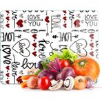Decovetro Cam Kesme Tahtası ve Sunumluk Love Serisi Yazı Desenli 20 x 30 cm - Çok Renkli
