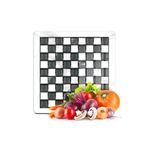 Decovetro Cam Kesme Tahtası ve Sunumluk MacKenzie Black White 30x30 cm