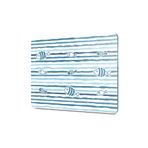 Decovetro Cam Kesme Tahtası ve Sunumluk Marine Blue Fish Line 20x30 Cm