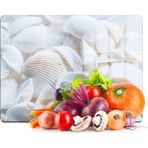 Decovetro Cam Kesme Tahtası ve Sunumluk Natura Deniz Kabukları Desenli 30X40 cm - Çok Renkli