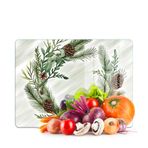 Decovetro Cam Kesme Tahtası ve Sunumluk Noel Yılbaşı Çelenk Desenli 30 x 40 cm