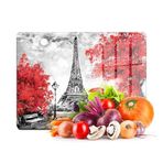 Decovetro Cam Kesme Tahtası ve Sunumluk Paris Eyfel Desenli 20x30 Cm