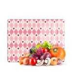 Decovetro Cam Kesme Tahtası ve Sunumluk Pembe Baklava Desenli 40 x 30 cm