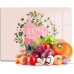 Decovetro Cam Kesme Tahtası ve Sunumluk Pembe For You Yazı Desenli 30X40 cm
