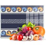 Decovetro Cam Kesme Tahtası ve Sunumluk Renkli Geometrik Desenli 30X40 cm - Lacivert