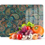 Decovetro Cam Kesme Tahtası ve Sunumluk Şal Desenli 40 x 30 cm - Çok Renkli