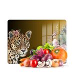 Decovetro Cam Kesme Tahtası ve Sunumluk Tropik Leopar Desenli 20 x 30 cm