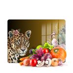 Decovetro Cam Kesme Tahtası ve Sunumluk Tropik Leopar Desenli 40 x 30 cm