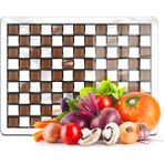 Decovetro Cam Kesme Tahtası Ve Sunumluk Ve Sunum Tabağı Mackenzie Kahve Beyaz 30x40 Cm