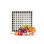 Decovetro Cam Kesme Tahtası ve Sunumluk Vintage Bej Geometrik Çizgiler 30x30 cm