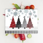 Decovetro Cam Kesme Tahtası ve Sunumluk Winter Yılbaşı Desenli 30 x 40 cm - Çok Renkli