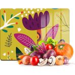 Decovetro Cam Kesme Tahtası ve Sunumluk Yeşil Lale Desenli 20X30 cm