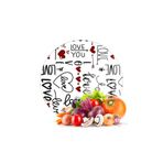 Decovetro Cam Kesme Tahtası ve Sunumluk Yuvarlak Love Serisi Yazı Desenli 30 x 30 cm