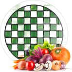 Decovetro Cam Kesme Tahtası ve Sunumluk Yuvarlak Mackenzie Yeşil Beyaz 30X30 cm - -