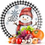 Decovetro Cam Kesme Tahtası ve Sunumluk Yuvarlak Winter Yılbaşı Desenli 30 x 30 cm - Çok Renkli