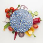 Decovetro Cam Kesme Tahtası Yuvarlak Nazar Boncuk Desenli 30x30 Cm