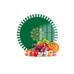Decovetro Cam Kesme Tahtası Yuvarlak Yeşil Beyaz Kar Tanesi Desenli 30x30 cm