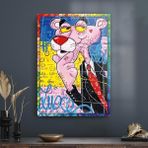 Decovetro Cam Tablo Pop Art Pembe Panter