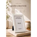 DecovianHomeDesign Doğal Ahşap Modern Ayaklı Tekli 10x15 Fotoğraf Çerçevesi | Beyaz Renkli Masaüstü Çerçeve |resimsiz