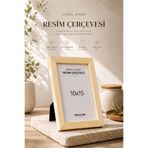 DecovianHomeDesign Doğal Ahşap Modern Ayaklı Tekli 10x15 Fotoğraf Çerçevesi | Renkli Masaüstü Çerçeve | Boş Resimsiz