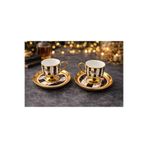 decovien DECO VİEN VİNTAGE AYAKLI 2'Lİ PORSELEN KAHVE FİNCAN TAKIMI