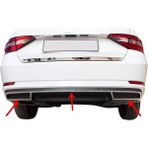 Dedaks Skoda Superb 3 B7 Sd Egzoz Çerçevesi + Ara Çıta 3 Parça Paslanmaz Çelik 2015 >