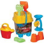 Dede Cars Temalı Çok Renkli Plaj Oyuncak Seti Büyük Kale Kova Dayanıklı Plastik 2-9 Yaş Çocuk