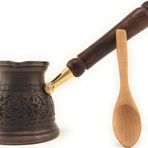 DEDE Copper - IST Serisi (Orta-9.6 fl.oz) En Kalın Katı Bakır Oyma Türk Yunan Arapça Cezvesi, Ocak Üstü Kahve Makinesi, Cezve, Jezve, Jazva, Jazzve, Ibrik, Briki (Antik)