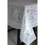 Dede Ev Tekstil 120X150 cm Dantel Kenar Pvc Muşamba Masa Örtüsü - Beyaz - 120 x 150 cm