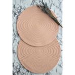 Dede Ev Tekstil 2'li 35 cm Hasır Jüt Örgü Supla Sunum Amerikan Servis Düz Renk - Pudra - 35 x 35 cm