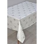 Dede Ev Tekstil Astarlı Yıldız Desen PVC Silinebilir Muşamba Masa Örtüsü Gri Yıldız - 226-2SLVR - 140 x 260 cm - Gri - Beyaz