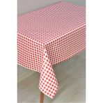 Dede Ev Tekstil Elyaf Astarlı Silinebilir Muşamba Masa Örtüsü 152-A1 - 140 x 300 cm - Kırmızı - Beyaz