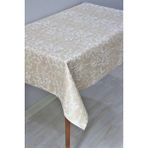 Dede Ev Tekstil Elyaf Astarlı Silinebilir Pvc Muşamba Masa Örtüsü 203-A Sarmaşık - 140 x 300 cm - Bej