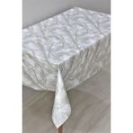 Dede Ev Tekstil Elyaf Astarlı Silinebilir Pvc Muşamba Masa Örtüsü - Gri - 140 x 260 cm