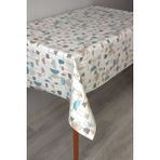 Dede Ev Tekstil Elyaf Silinebilir Pvc Muşamba Masa Örtüsü 66-Mrlgeometrik - Mavi - 140 x 180 cm