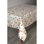 Dede Ev Tekstil Elyaf Silinebilir Pvc Muşamba Masa Örtüsü 66-Mrlgeometrik - Turuncu - 100 x 140 cm