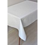 Dede Ev Tekstil Elyaf Silinebilir Pvc Muşamba Masa Örtüsü - Yarım Ay - Beyaz - 140 x 180 cm
