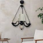 Dede Tekli Riga Avize Zincirli Siyah Krem Çini Krem Şapka 30x60 cm