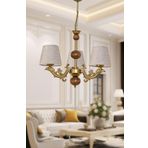 Dede Üç Kollu Ahşaplı Eskitme Sava Zamak Avize Sütlü Kahve Rengi Şapkalı 20x65 cm