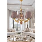 Dede Üç Kollu Eskitme Zamak Metal Avize Kahverengi Şapkalı 70x40 cm