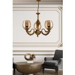 Dede Üç Kollu Riga Zamak Avize Eskitme Bal Camlı 20x65 cm