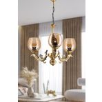 Dede Üç Kollu Sava Zamak Avize Bal Rengi Camlı 20x65 cm