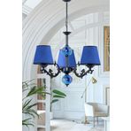 Dede Üç Kollu Zamak Avize Siyah Mavi Özel Tasarım 60x100 cm